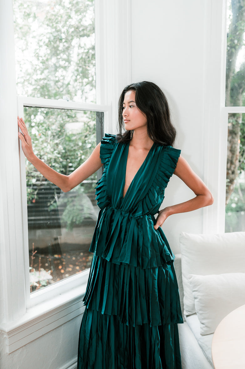 Clara Ruffle Tier Maxi Dress - Alpine Green - $148 - Free Shipping