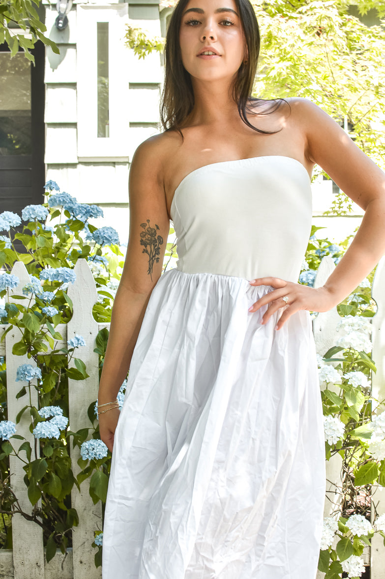 White cott s strapless dress orders