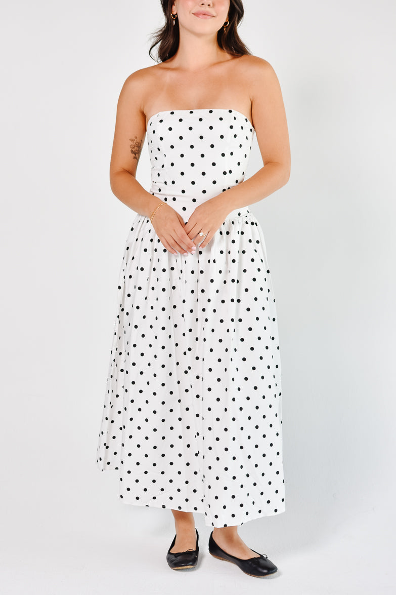 black and white dot dress Ilona Polka Twist Front Mini Satin Neckline Polka Dot Faux Wrap Dress