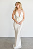 Lila White Rosette Gown
