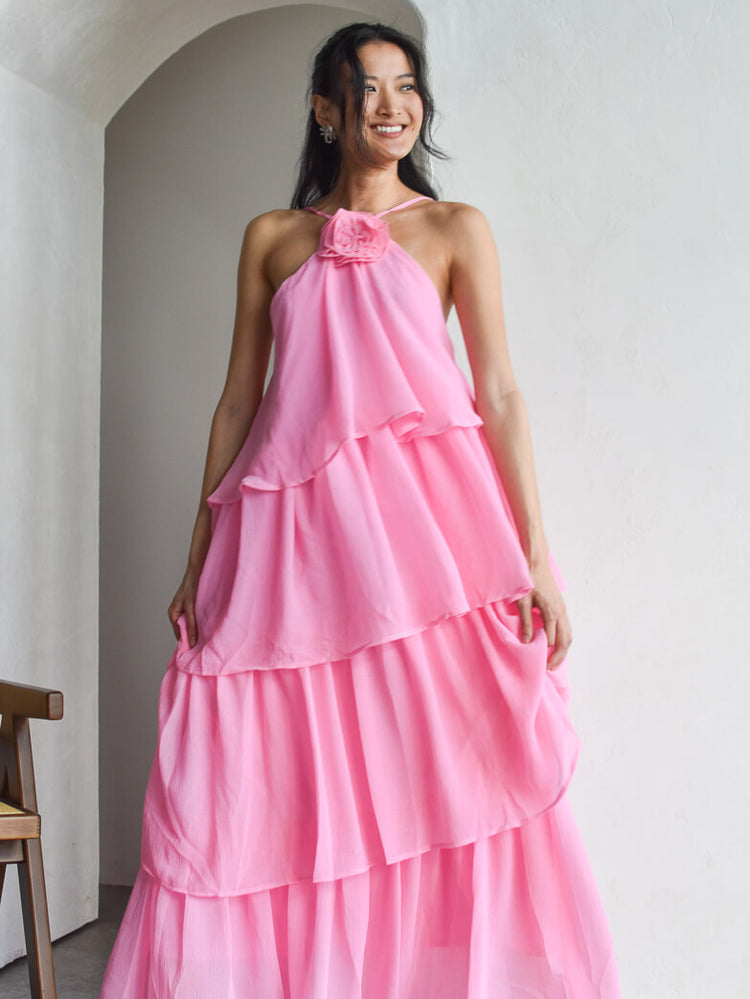 Lyon Rosette Maxi Dress