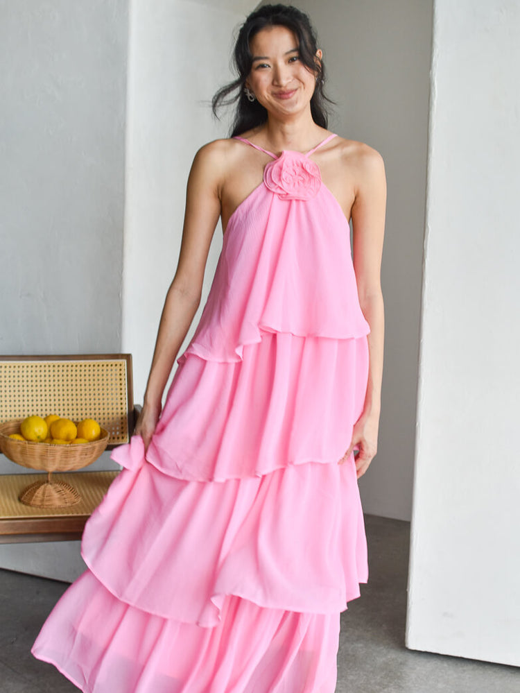 Lyon Rosette Maxi Dress