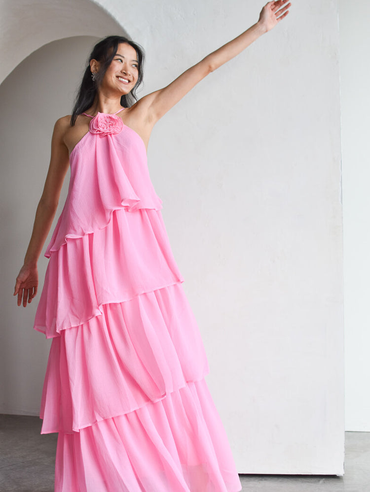 Lyon Rosette Maxi Dress