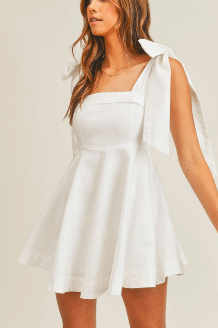 Tie waist white sales dress