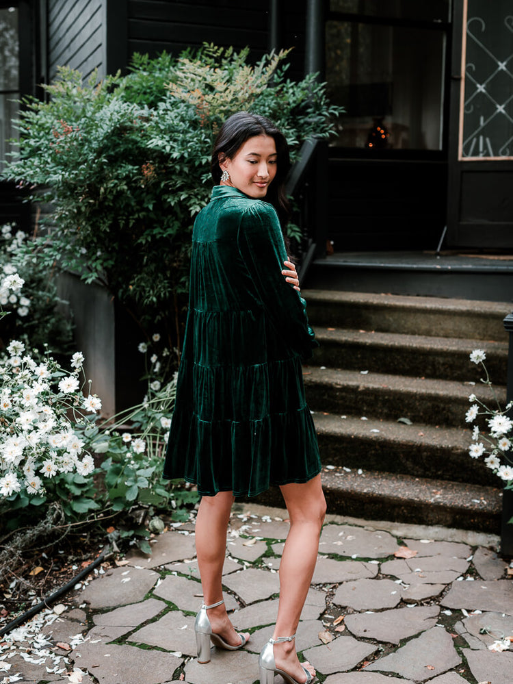 green velvet mini dress for regular and plus sizes 
