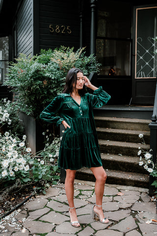 green velvet mini dress for regular and plus sizes 