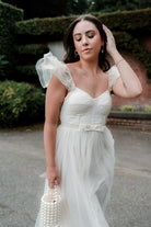 orsay cream midi dress with bow detail for bridal shower