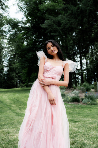 orsay pink midi dress with bow belt, pink bridesmaids dress