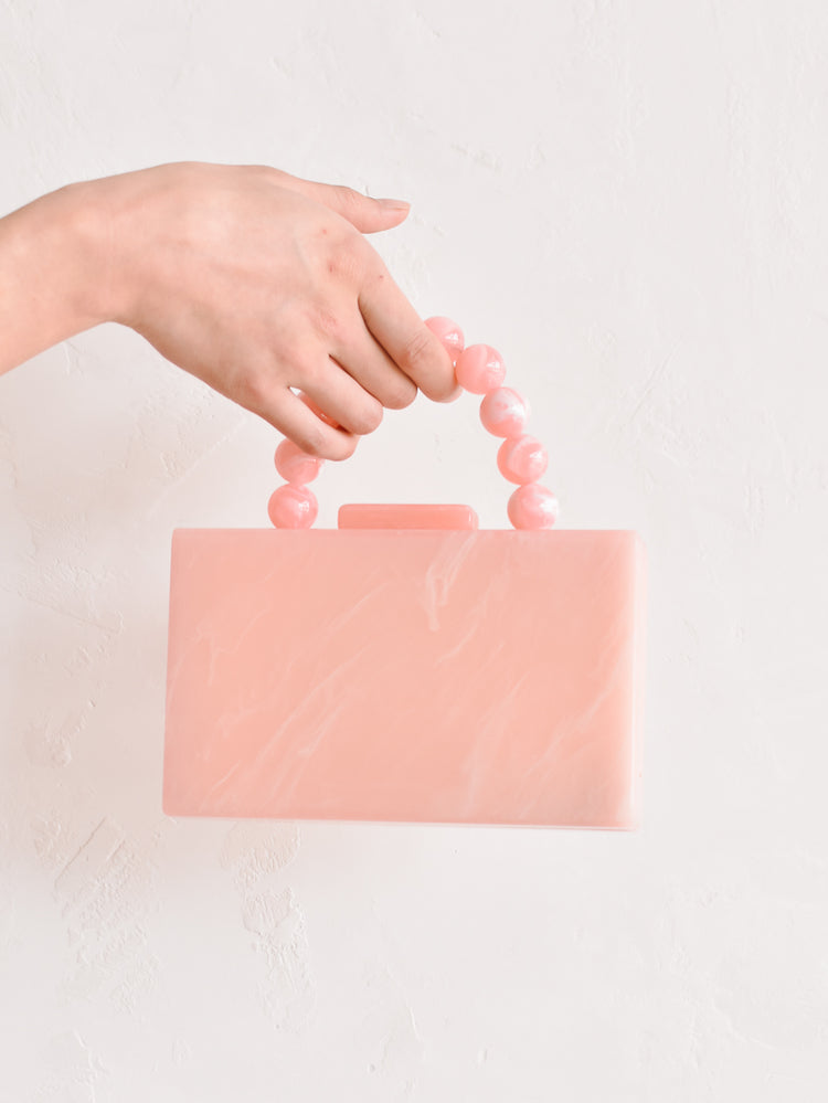 Santiago Acrylic Box Bag with Top Handle - Pink