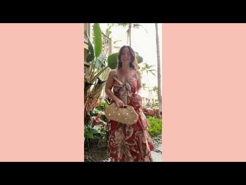 Bryce Terracotta Palm Print Maxi Dress