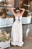 Violetta Cream Maxi Dress with Bow Detail