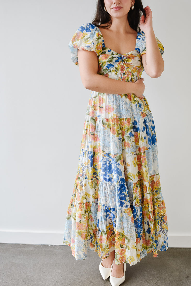 Willow Watercolor Floral Maxi Dress – Confête