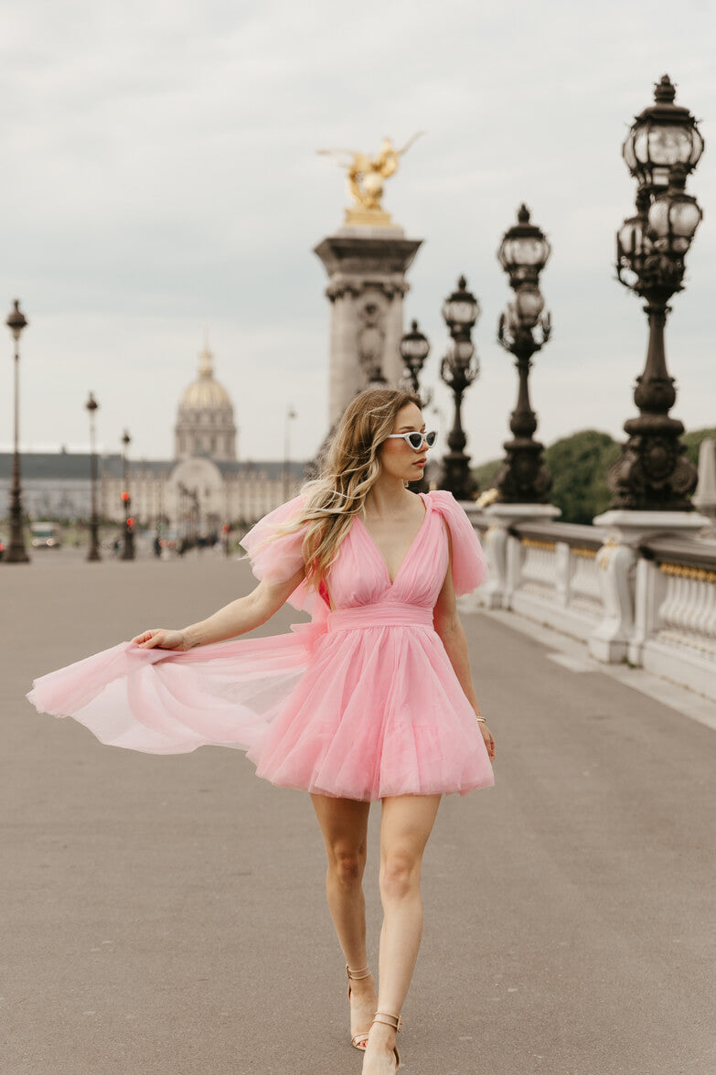 Zoe High Low Mini Dress - Pink