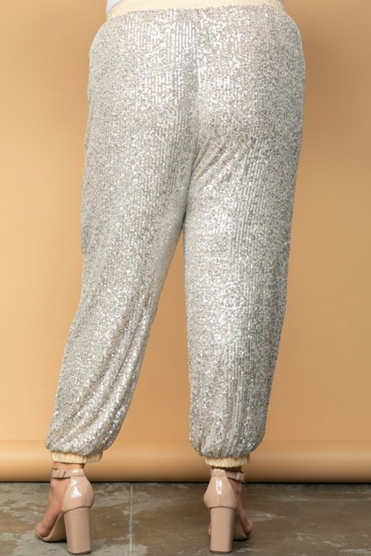Quinn Champagne Sequin Joggers Confete