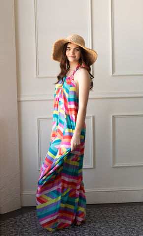 Palm Beach Rainbow Cover-Up Maxi Dress