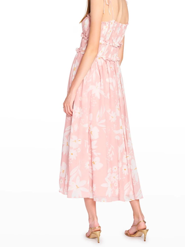 Gabby Pink Floral Midi Dress