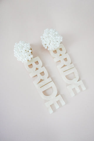 Bride Acrylic Dangle Earrings