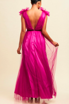 alessia magenta tulle gown