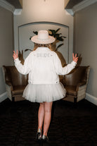 bride sequin fringe white jean jacket