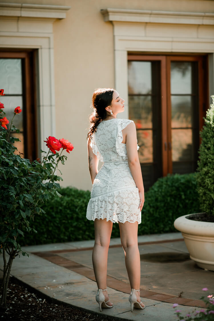 White lace 2025 bachelorette dress