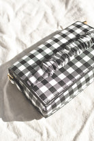 gingham clutches, pink gingham clutch, black gingham clutch