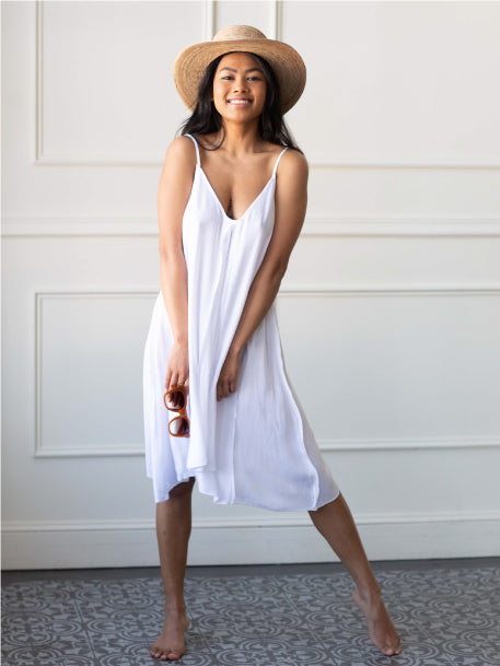 white beach cover up, elan cover up, elan white dress, white swimsuit cover up, white sundress, white cover up, white 