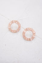 pale pink circle stud earrings, spring earrings