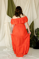 cecilia eyelet orange plus size maxi dress