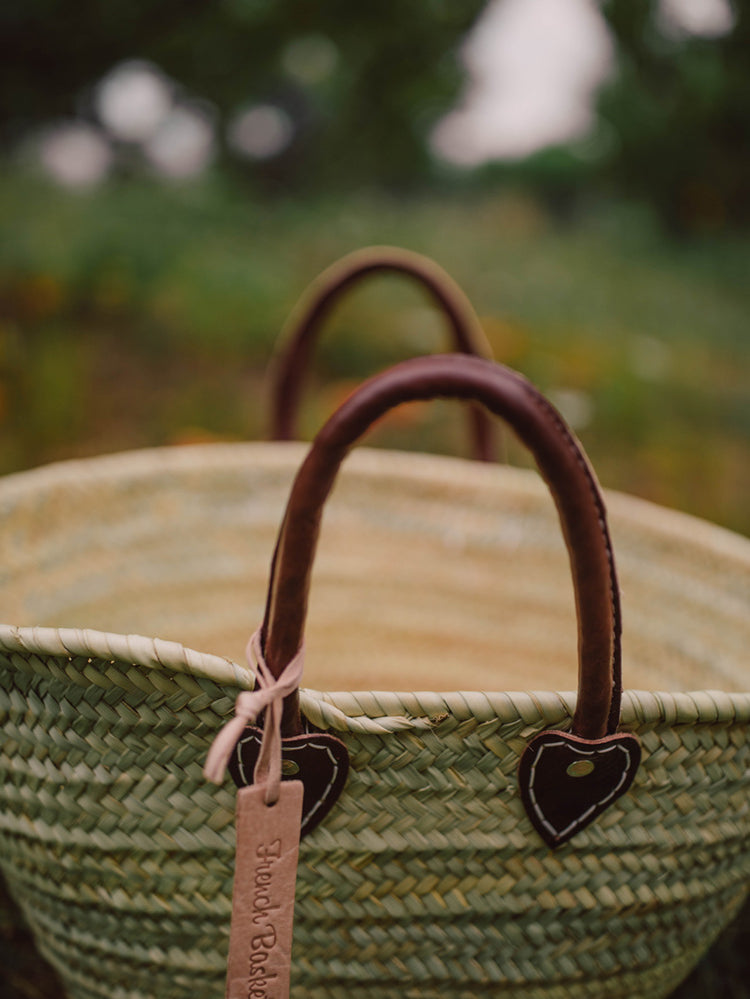 French Basket Straw Bag with Leather Handles Beach Bag, Straw Bag, Market Basket, Moroccan Basket, Crossbody Bag, Summer Bag