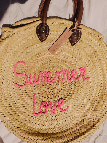 Summer Love Round Straw Bag