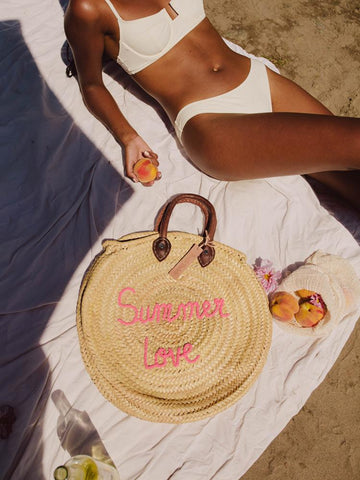 woven bags, eco-friendly straw bags, eco-friendly bags, handmade straw bags, made by women, female artisan bags,summer love round straw bag, straw tote bag, round straw bag, straw bag, circle straw bag, straw circle bag, straw beach bag,