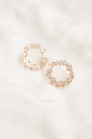 crystal circle stud earrings, earrings for brides, bridal earrings, bridal accessories
