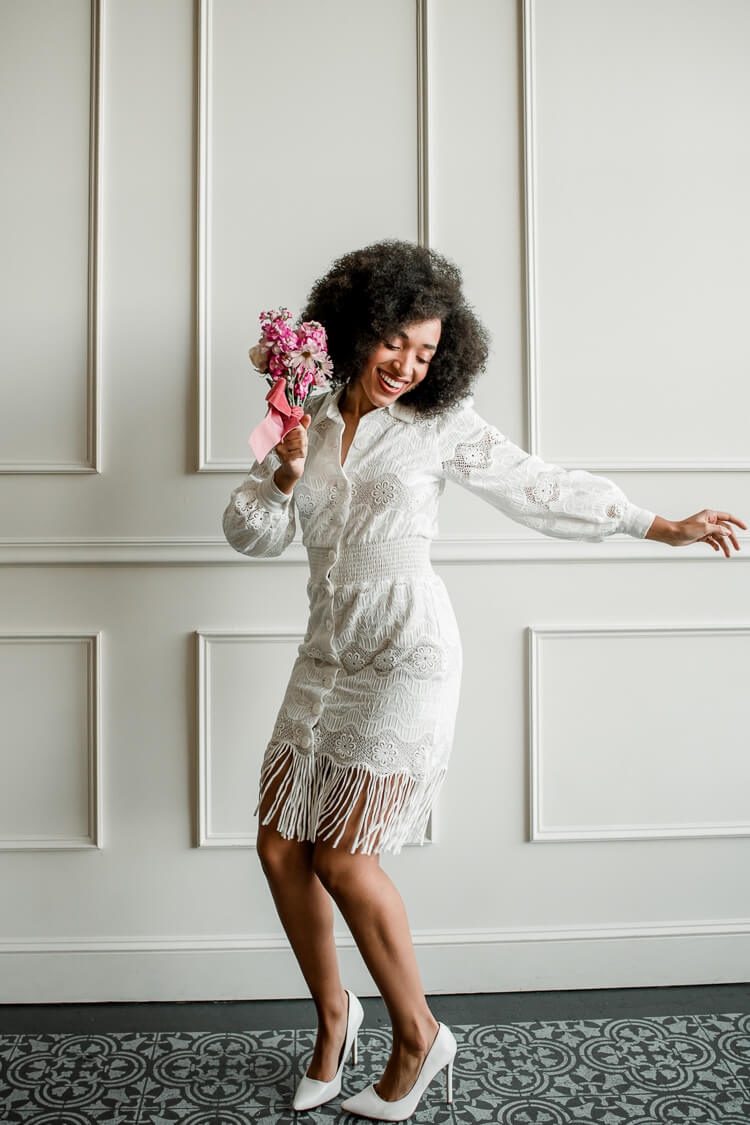 Hibiscus Lace Fringe Mini Shirt Dress 265 City Hall Wedding Dress