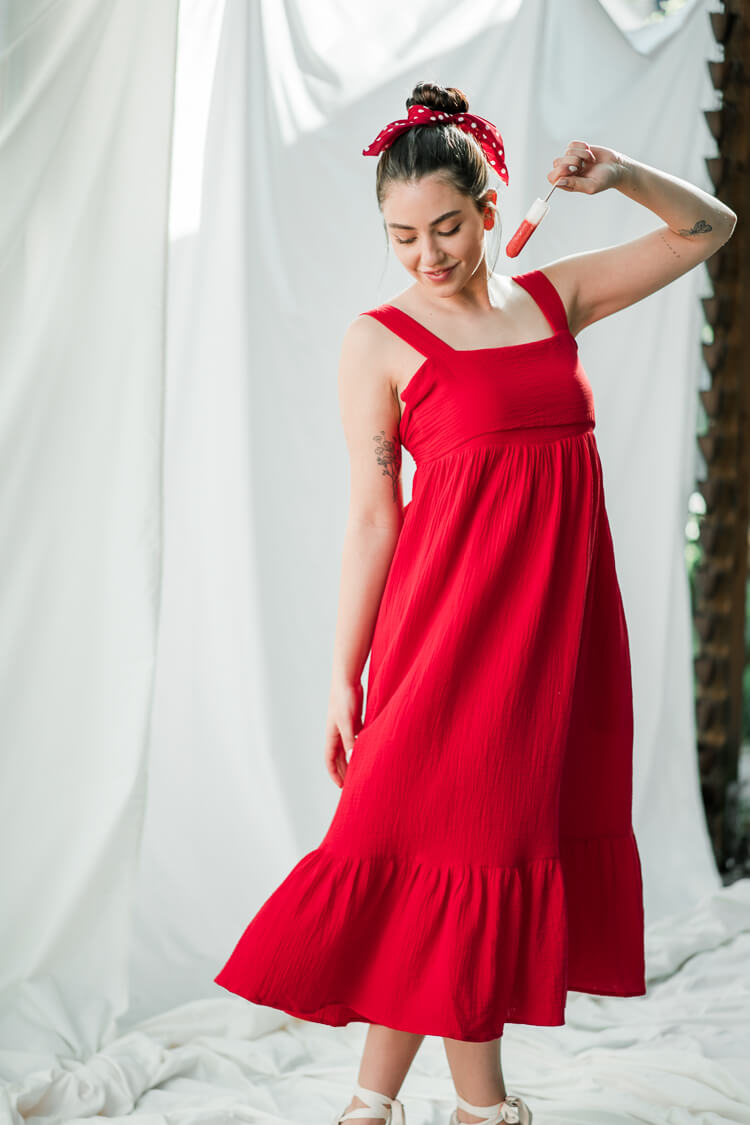 red dress, red midi dress, memorial day outfits, memorial day red dress, red cotton dress