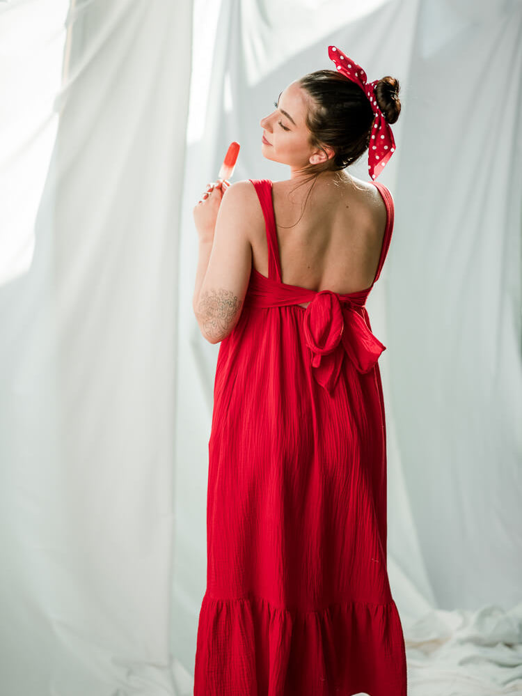 red dress, red midi dress, memorial day outfits, memorial day red dress, red cotton dress