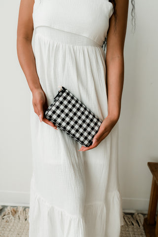 Black and White Gingham Clutch