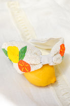 beaded citrus headband, lemon headband, beaded lemon headed, beaded citrus headband