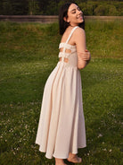 cream cutout dress, cream midi dress, cult gaia cutout dress lookalike, modern bride look