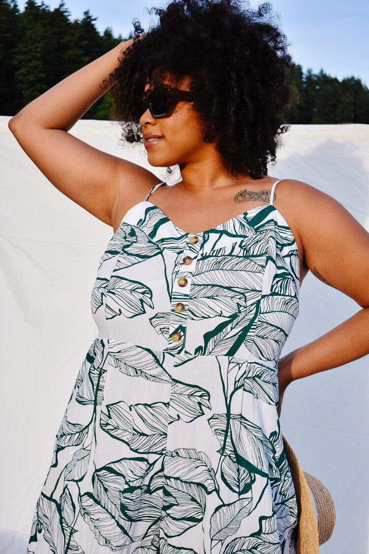 plus size palm print jumpsuit, palm print jumpsuit, jumpsuits plus size