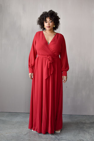 plus size red maxi dress, plus size wrap dress, plus size red dress