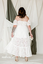 white plus size bridal maxi dress