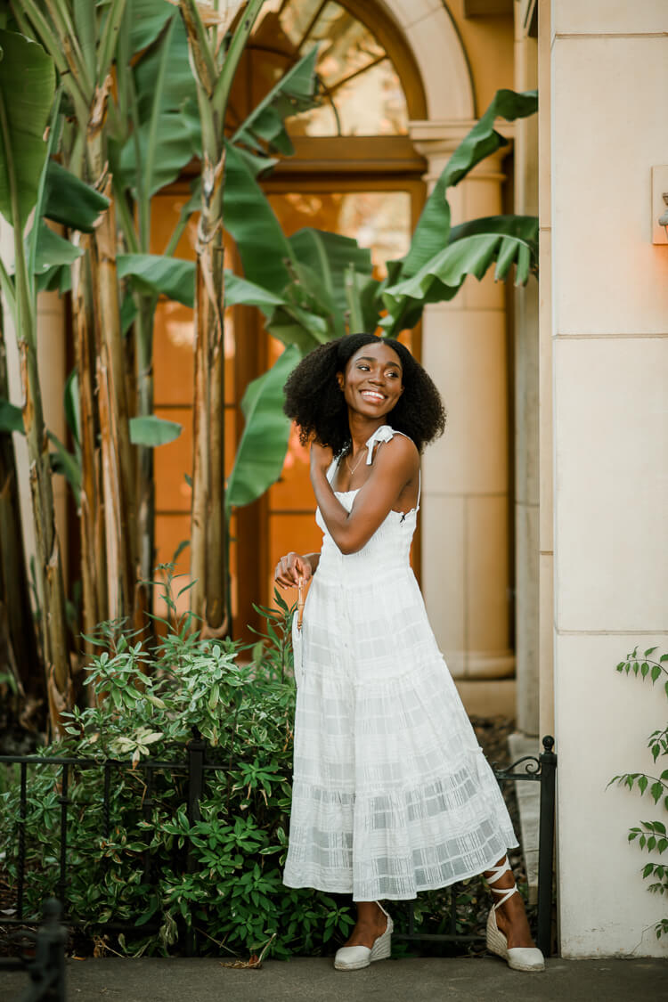 White button maxi store dress