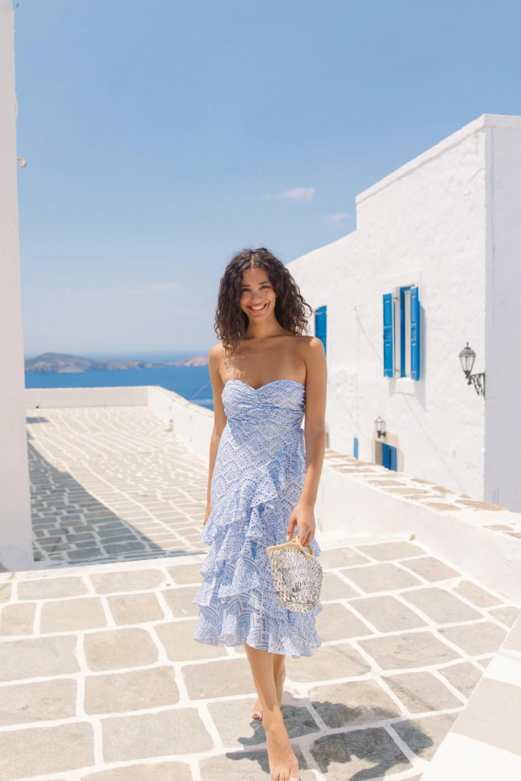 eyelet dress blue Confête