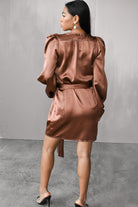 bronze dress, bronze mini dress, bronze party dress, bronze cocktail dress