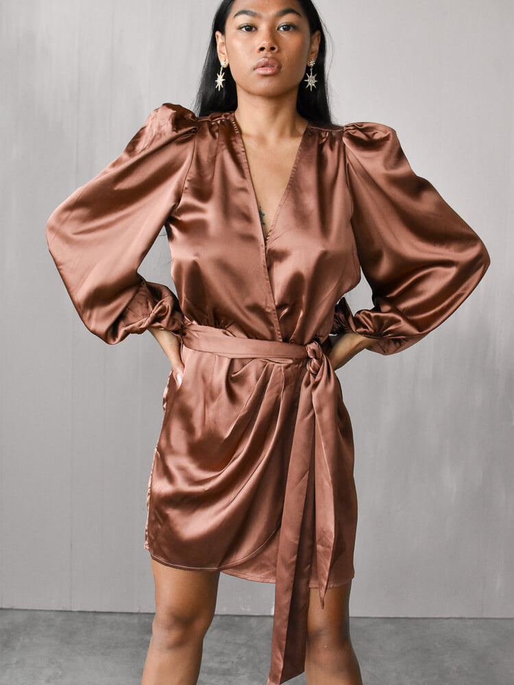 bronze dress, bronze mini dress, bronze party dress, bronze cocktail dress