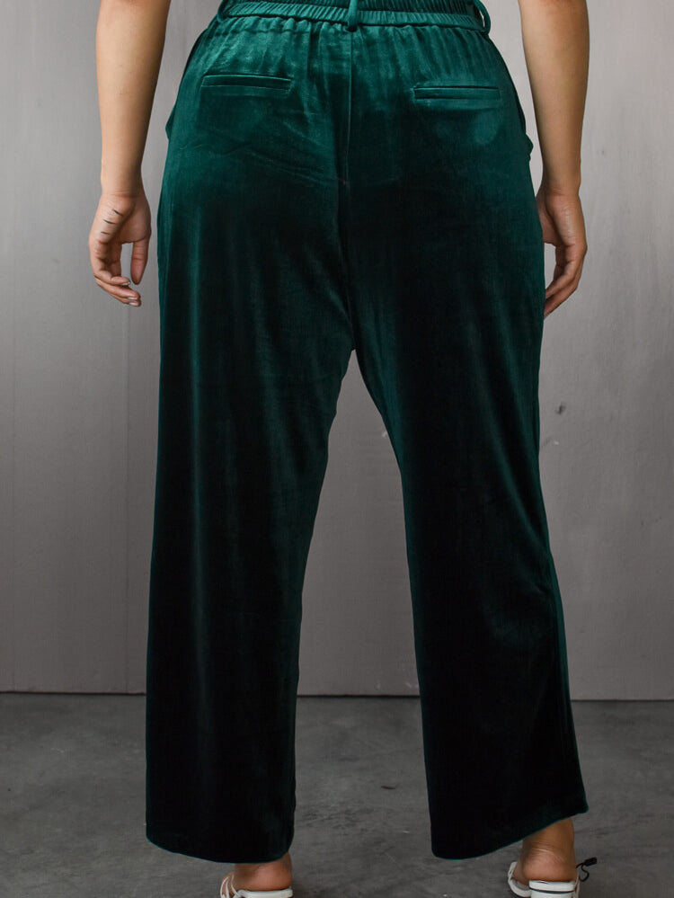 Maria Hunter Green Velvet Cropped Pants - $60 -Free Shipping Over $100