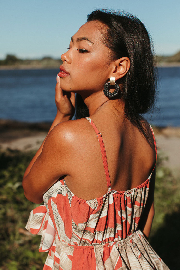 black rattan earrings