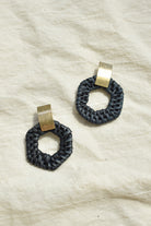 black rattan earrings