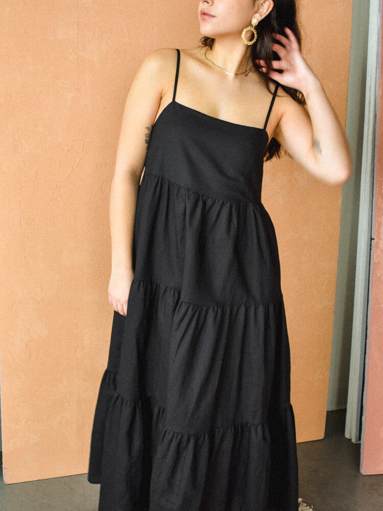 Isabella Black Maxi Dress
