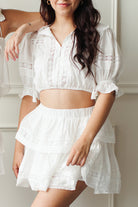 white two piece skirt set, two piece skirt set, two piece sets boutique